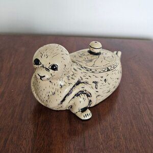 COMOY'S of London Vintage Faux Scrimshaw Seal Trinket Box